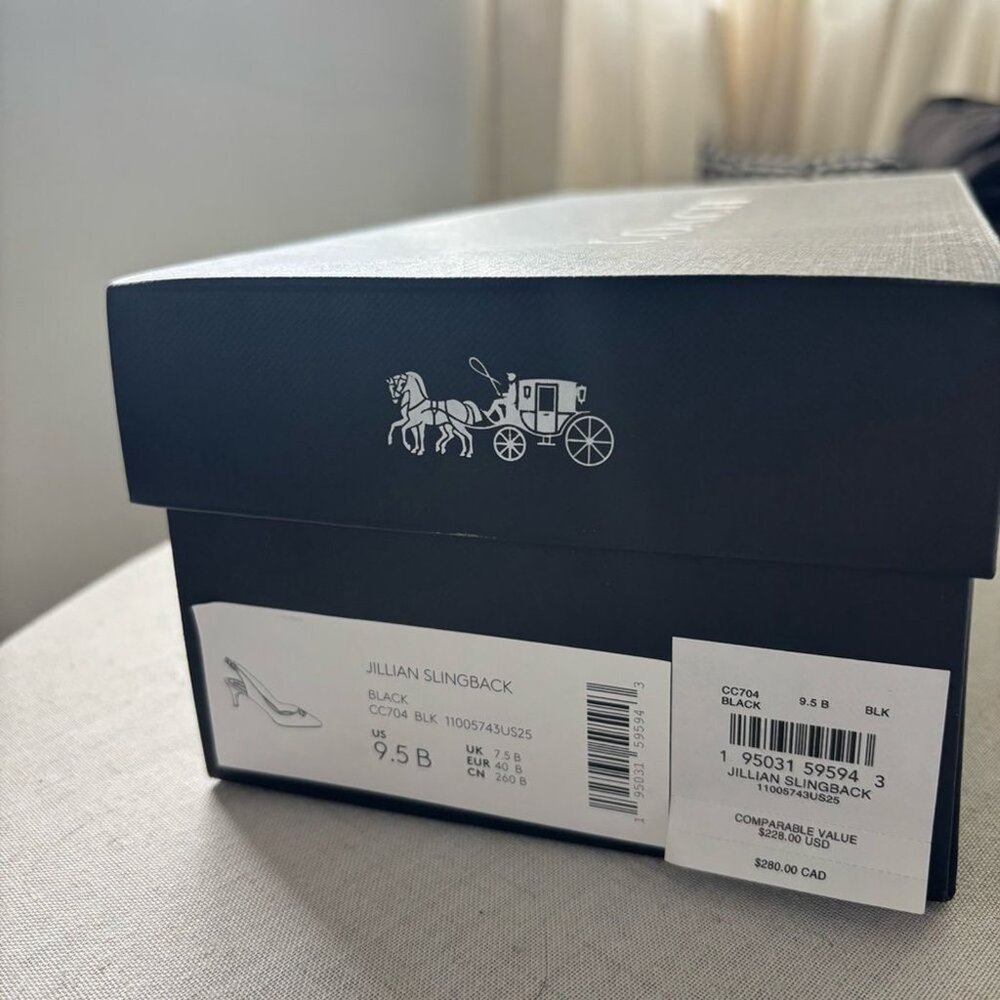 Coach Jillian Slingback Heels Black Leather - Picture 6 of 9